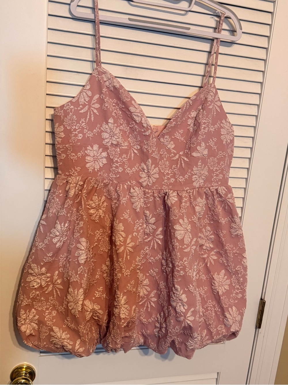 SHEIN Pink Floral Lace Babydoll Dress
